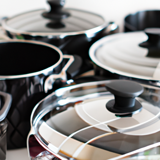 A variety of cookware including pots, pans, and utensils.